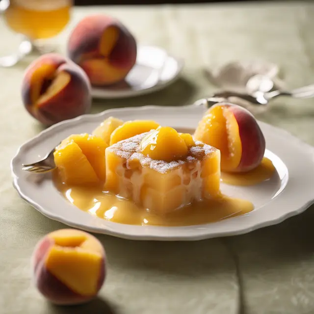 Foto de Peach Pudding with Lemon Sauce