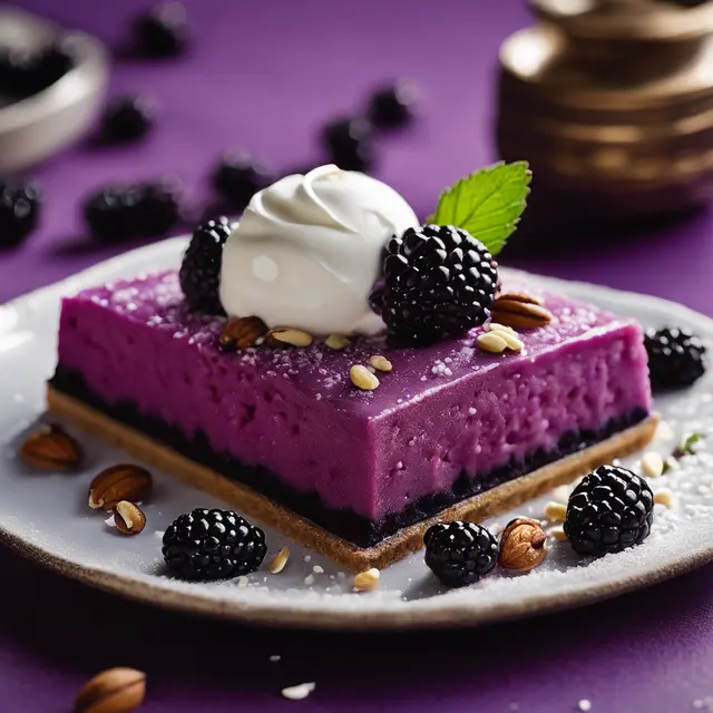 Foto de Blackberry Sorbet Tart with Nuts and Whipped Cream