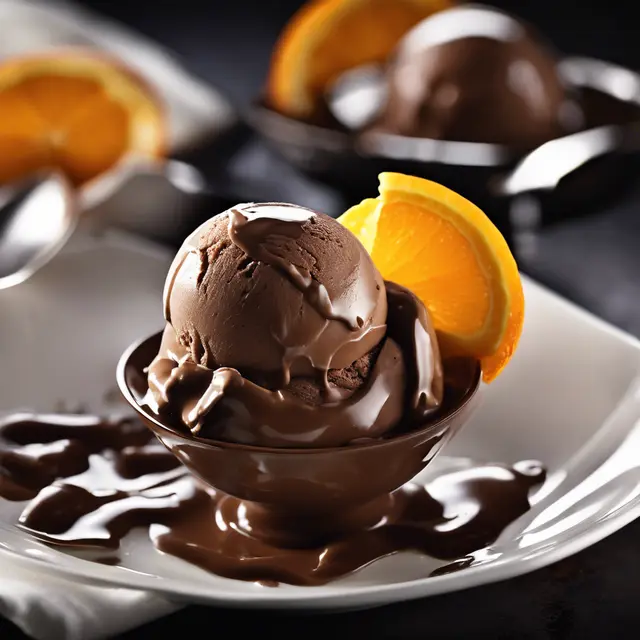 Foto de Chocolate Ice Cream with Orange Creme Sauce