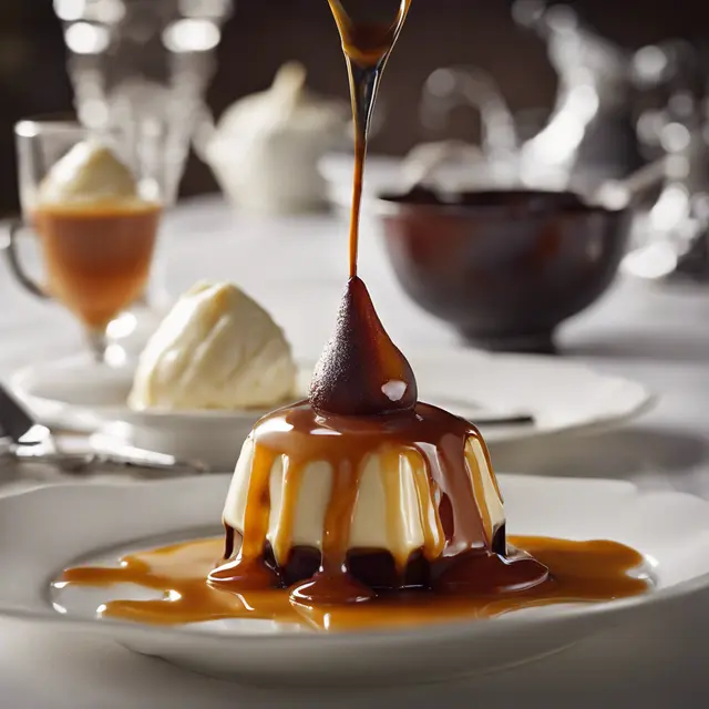 Foto de Flambéed Pudding with Caramel Sauce