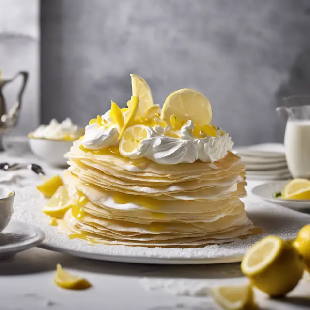 Foto de Creppe Cake with Lemon Filling and Whipped Cream