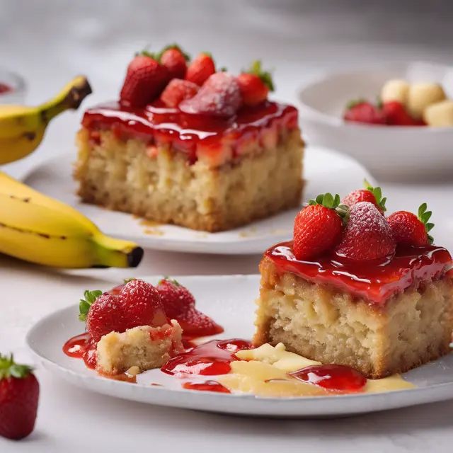 Foto de Gooey Banana Cake with Strawberry Jam