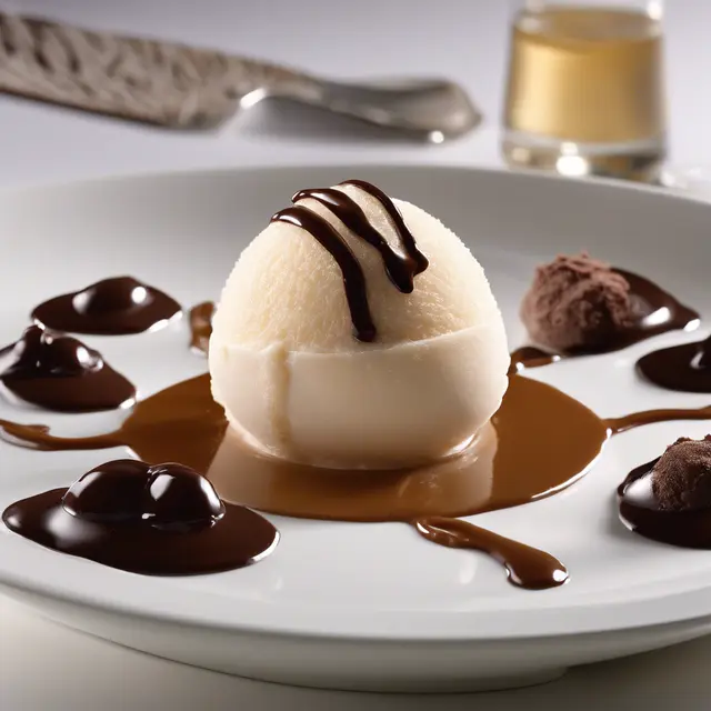 Foto de Champagne Sorbet with Chocolate Sauce