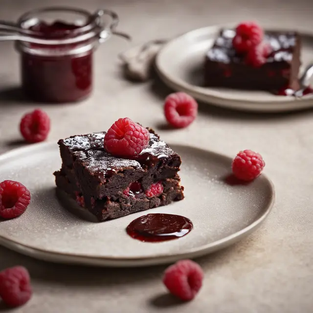 Foto de Chocolate Brownie with Raspberry Jam