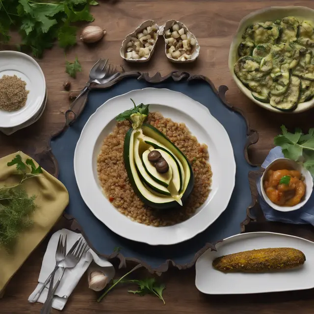 Foto de Stuffed Zucchini with Wheat and Mushroom