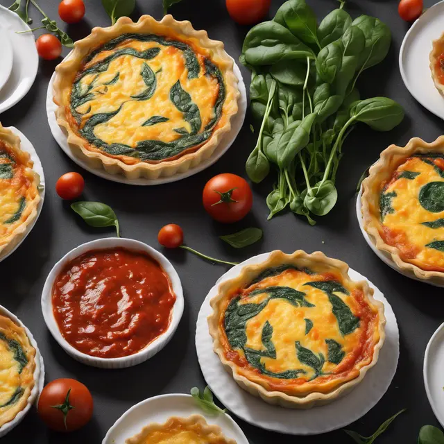 Foto de Spinach Quiche with Tomato Sauce