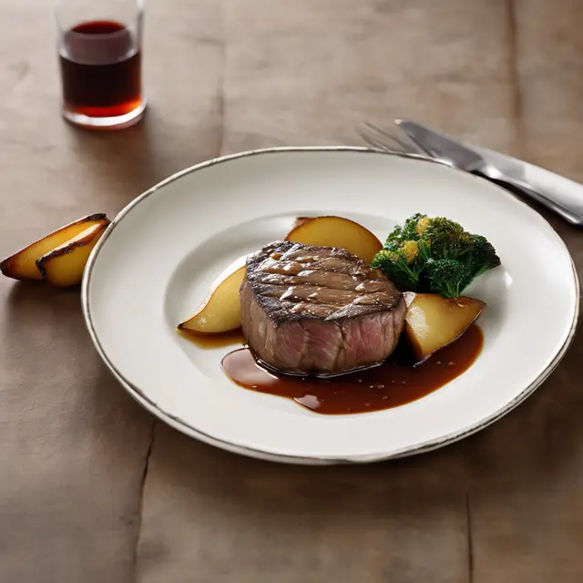 Foto de Steak with Caramelized Pear Sauce