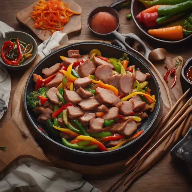 Foto de Pork and Vegetable Stir-Fry in Chinese Style