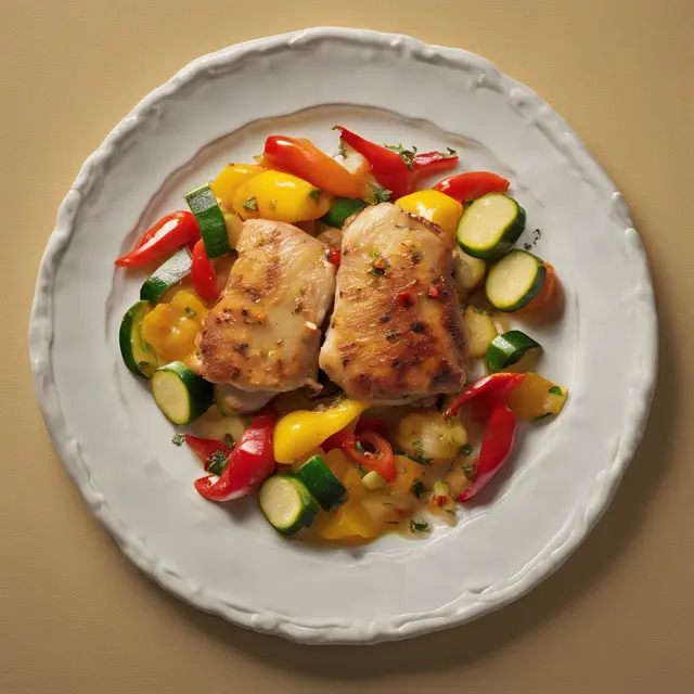 Foto de Chicken Thigh with Vegetables in Vinaigrette