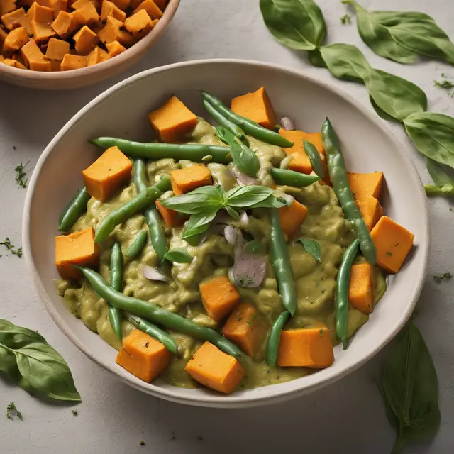 Foto de Sweet Potato with Green Beans in Pesto Cream