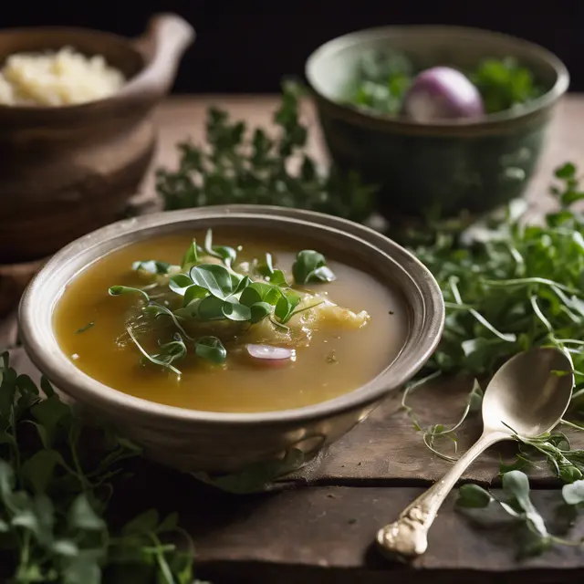 Foto de Onion Soup with Purslane