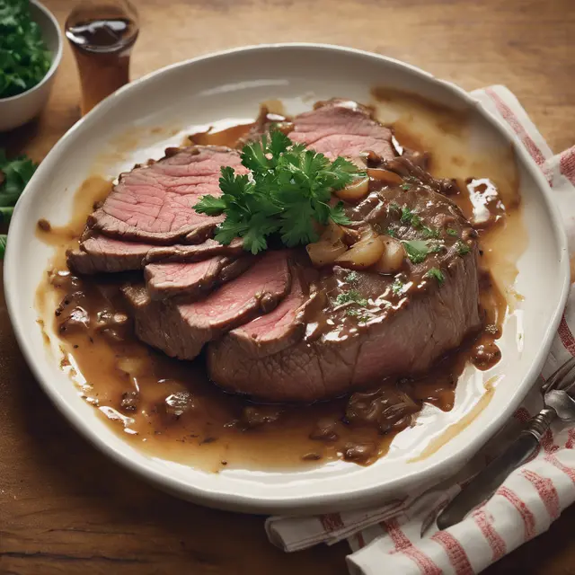 Foto de Beef with Onion Gravy