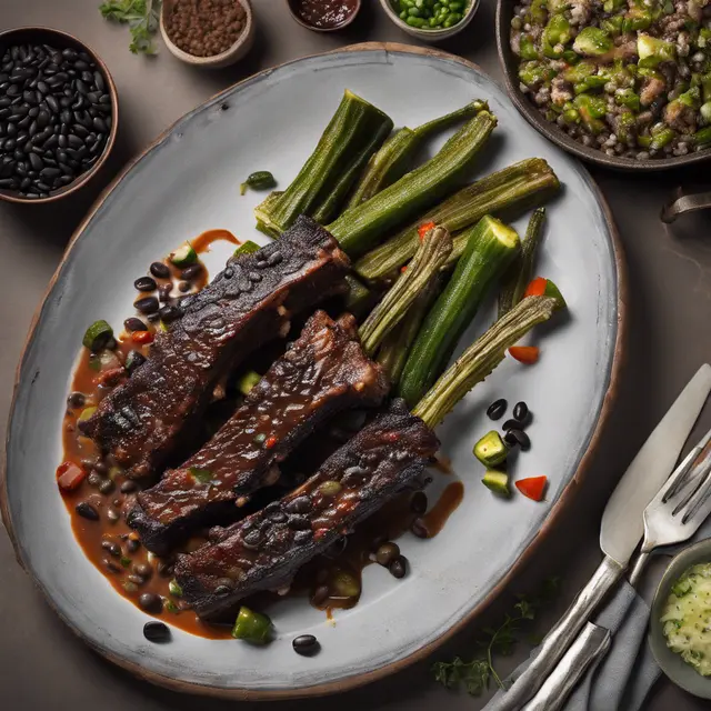 Foto de Pork Ribs with Okra and Black Beans