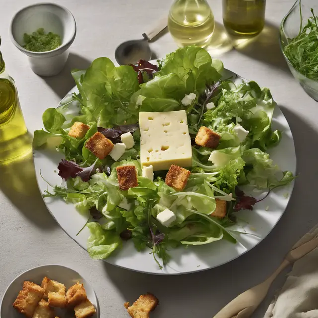 Foto de Green Salad with Minas Cheese Croutons