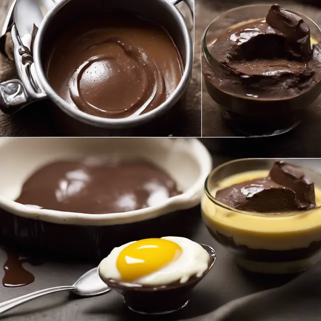 Foto de Chocolate Pudding with Egg Custard Sauce