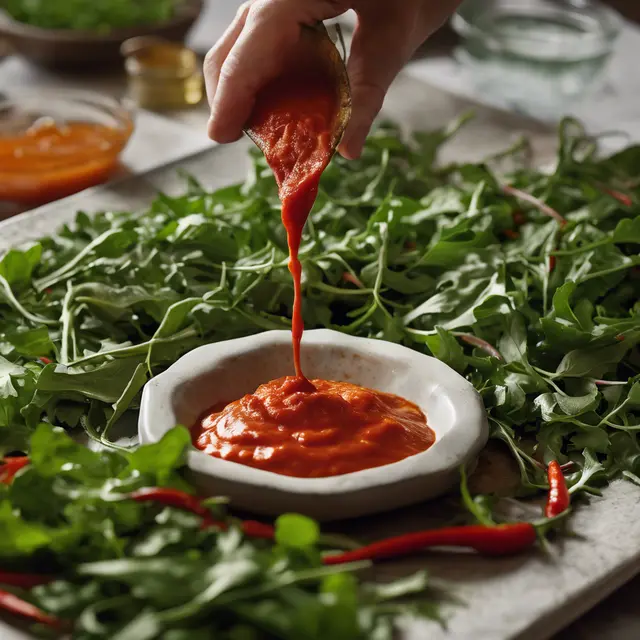 Foto de Arugula with Red Pepper Sauce