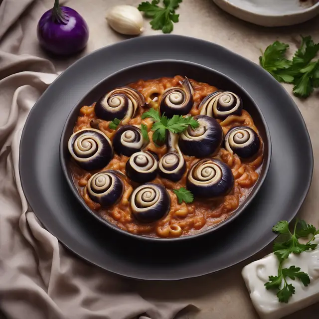 Foto de Snail with Eggplant Sauce