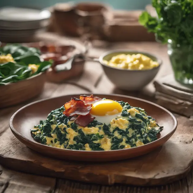 Foto de Spinach with Bacon and Scrambled Eggs