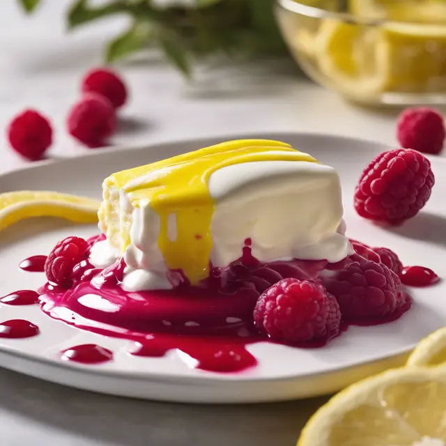 Foto de Lemon Cream with Raspberry Sauce