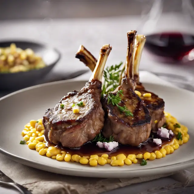 Foto de Lamb Chops with Corn Pancakes