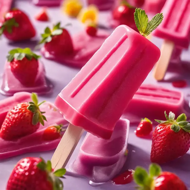 Foto de Strawberry Cream Popsicle with Fruit Gelatin