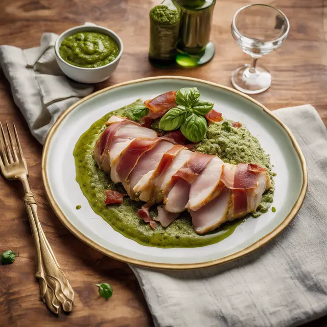 Foto de Chicken Breast with Prosciutto and Pesto Sauce