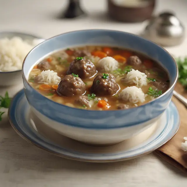 Foto de Beef and Rice Soup with Meatballs