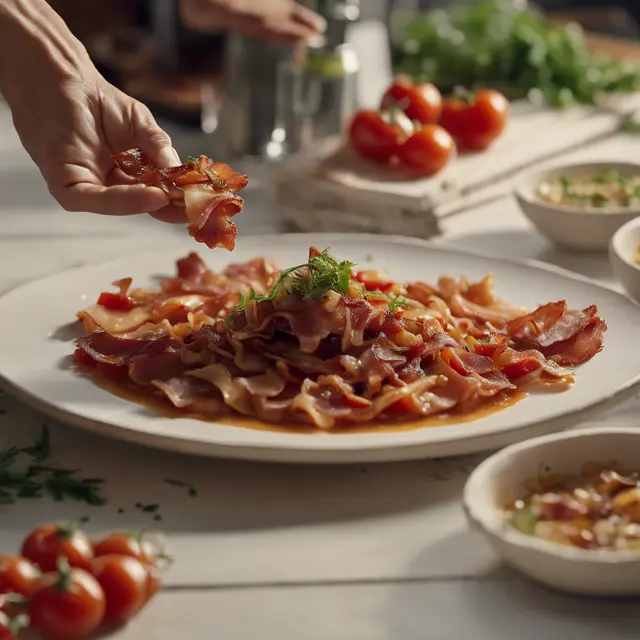 Foto de Fried Fegado with Bacon and Tomato