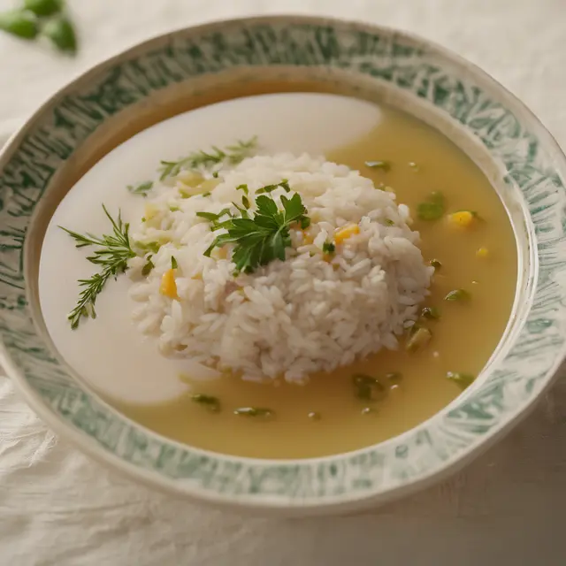 Foto de HortelÃ¤ and Rice with Chicken Broth