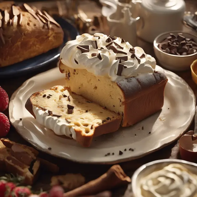 Foto de Creamy Panetone with Whipped Cream and Chocolate