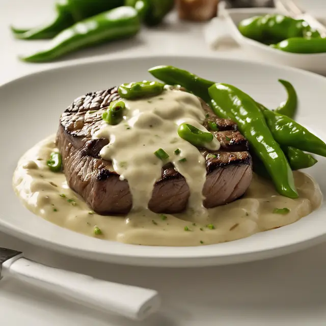 Foto de Green Pepper Steak with Creamy Sauce