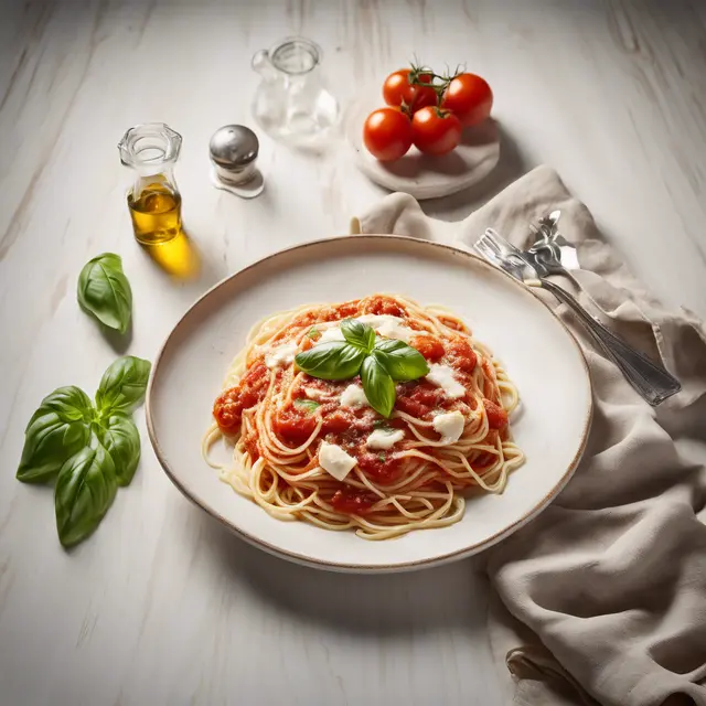 Foto de Spaghetti with Mozzarella, Tomato, and Basil