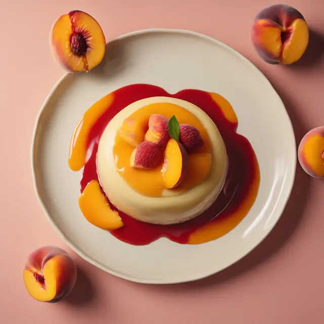 Foto de Peach Custard with Fruit Sauce