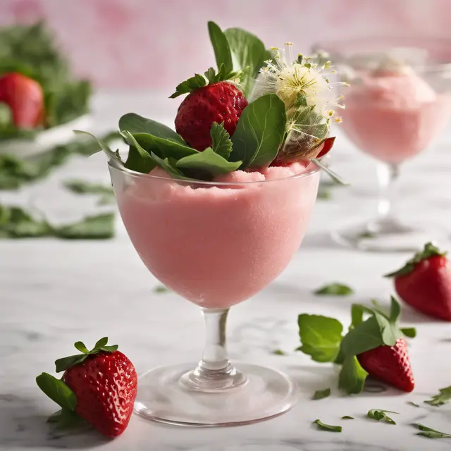 Foto de Strawberry Sorbet with Dandelion Greens Refresher