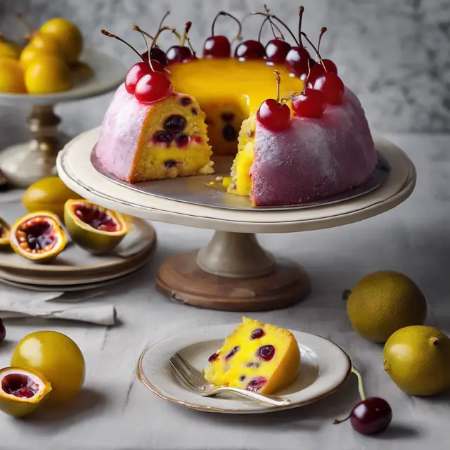 Foto de Passion Fruit and Cherry Cake, Made at Home