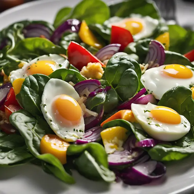 Foto de Spinach Salad with Vegetables, Cheese, and Egg