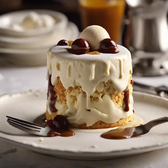 Foto de Cream Cake with Ice Cream and Sauce