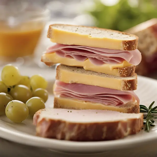 Foto de Cheese, Ham, and Pâté Sandwich