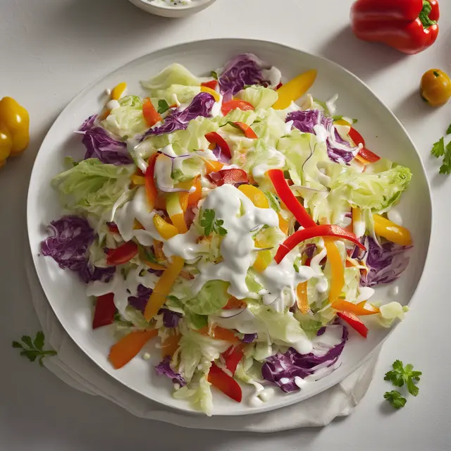 Foto de Cabbage and Bell Pepper Salad with Yogurt Dressing