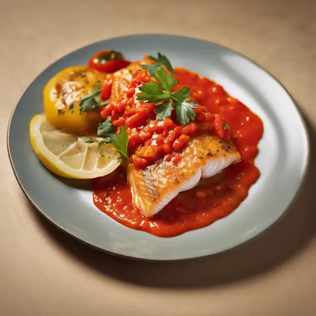 Foto de Fish Fillets with Tomato and Pepper Sauce