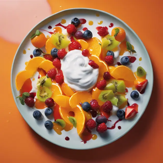 Foto de Fresh Fruit Salad with Orange Syrup, Yogurt, and Honey