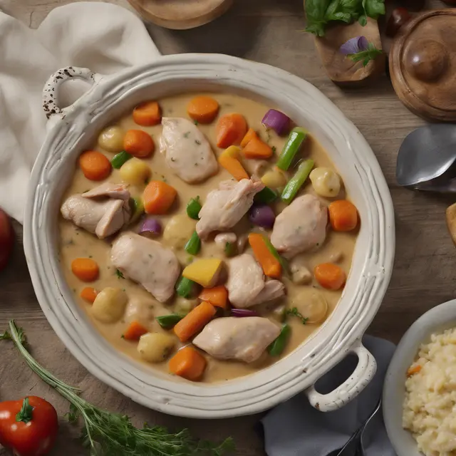 Foto de Chicken and Vegetable Stew with Creamy Codornas Sauce