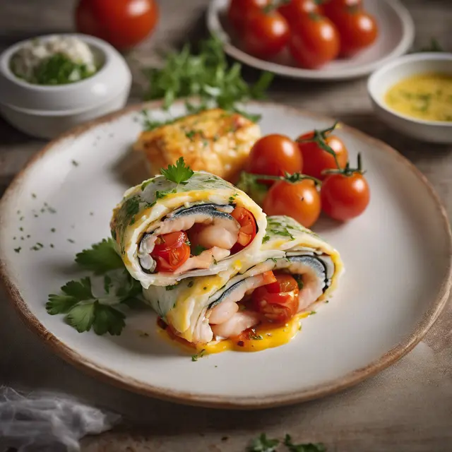 Foto de Baked Fish Roll with Tomatoes