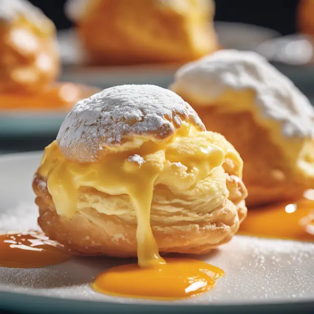 Foto de Ricotta Cream Puffs with Orange Gelato