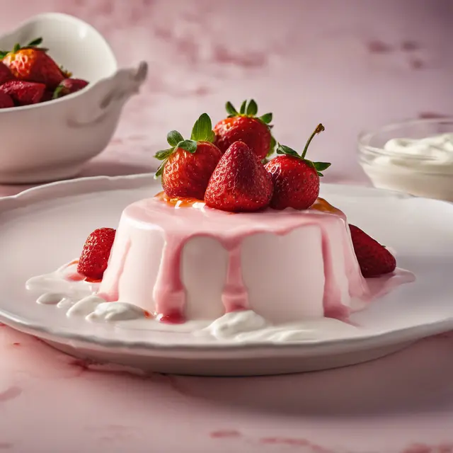 Foto de Strawberry Yogurt Cream with Caramelized Strawberry Topping