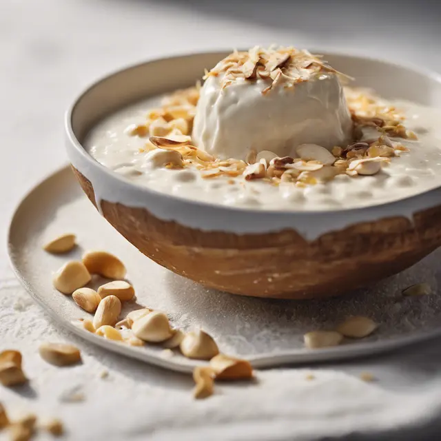 Foto de Coconut Pudding with Cashew Cream Sauce