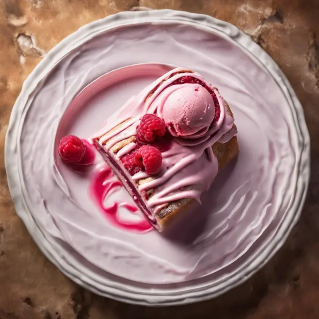 Foto de Raspberry Roll Cake with Raspberry Ice Cream