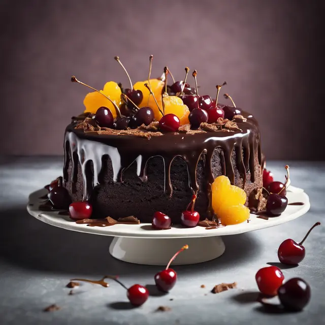 Foto de Chocolate Cake with Caramelized Fruits