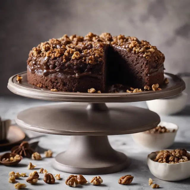 Foto de Chocolate Cake with Walnut Topping