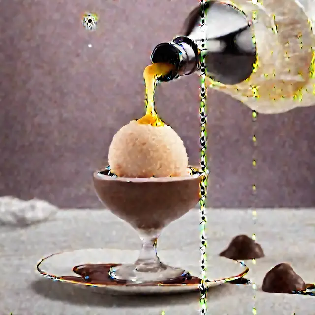 Foto de Champagne Sorbet with Chocolate Sauce